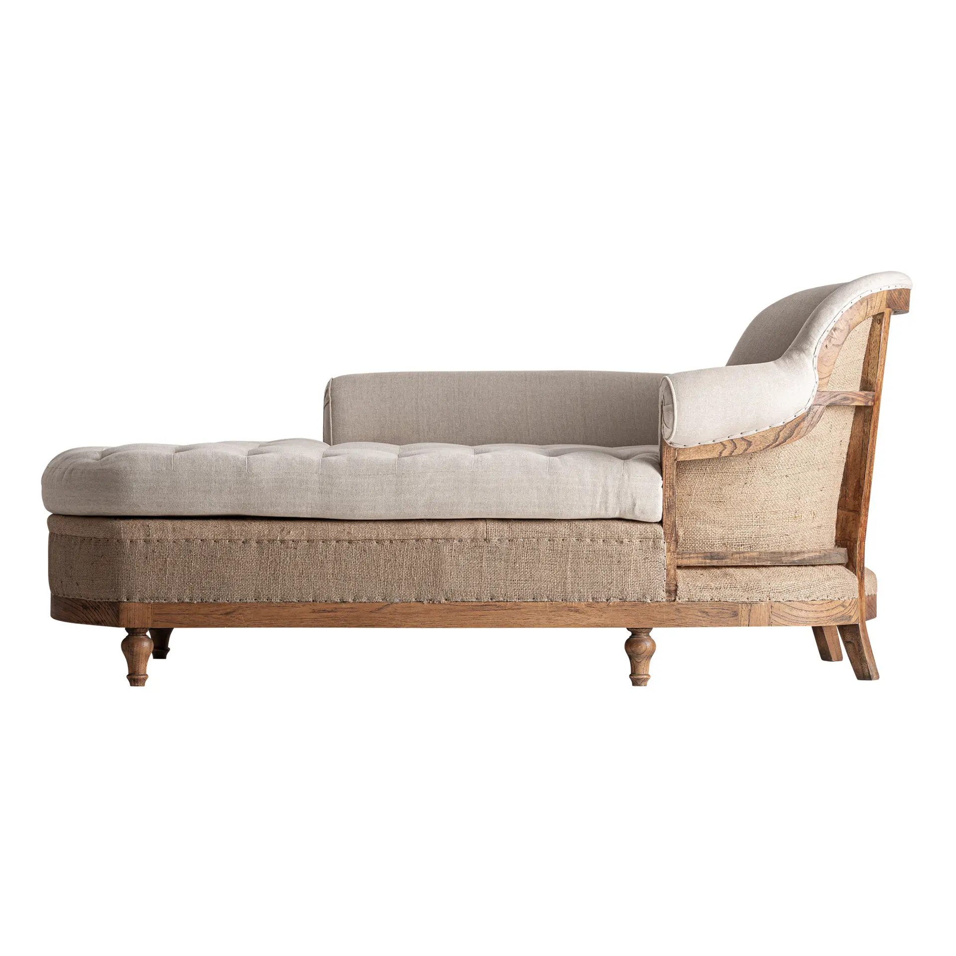 Living - Chaise Longue Grone din In și Lemn de Mindi Maro, 192x94x94cm, VicalHome 38535 VicalHome 38535