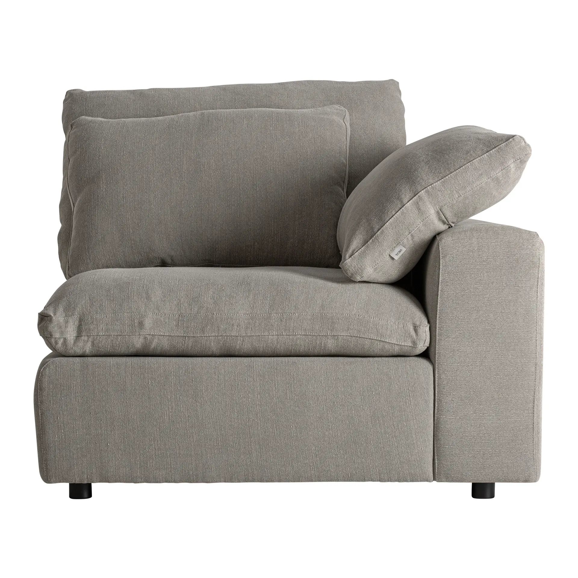 Living - Modul Canapea de Colt din In și Spuma Gri, 110x110x90cm, VicalHome 38881 VicalHome 38881