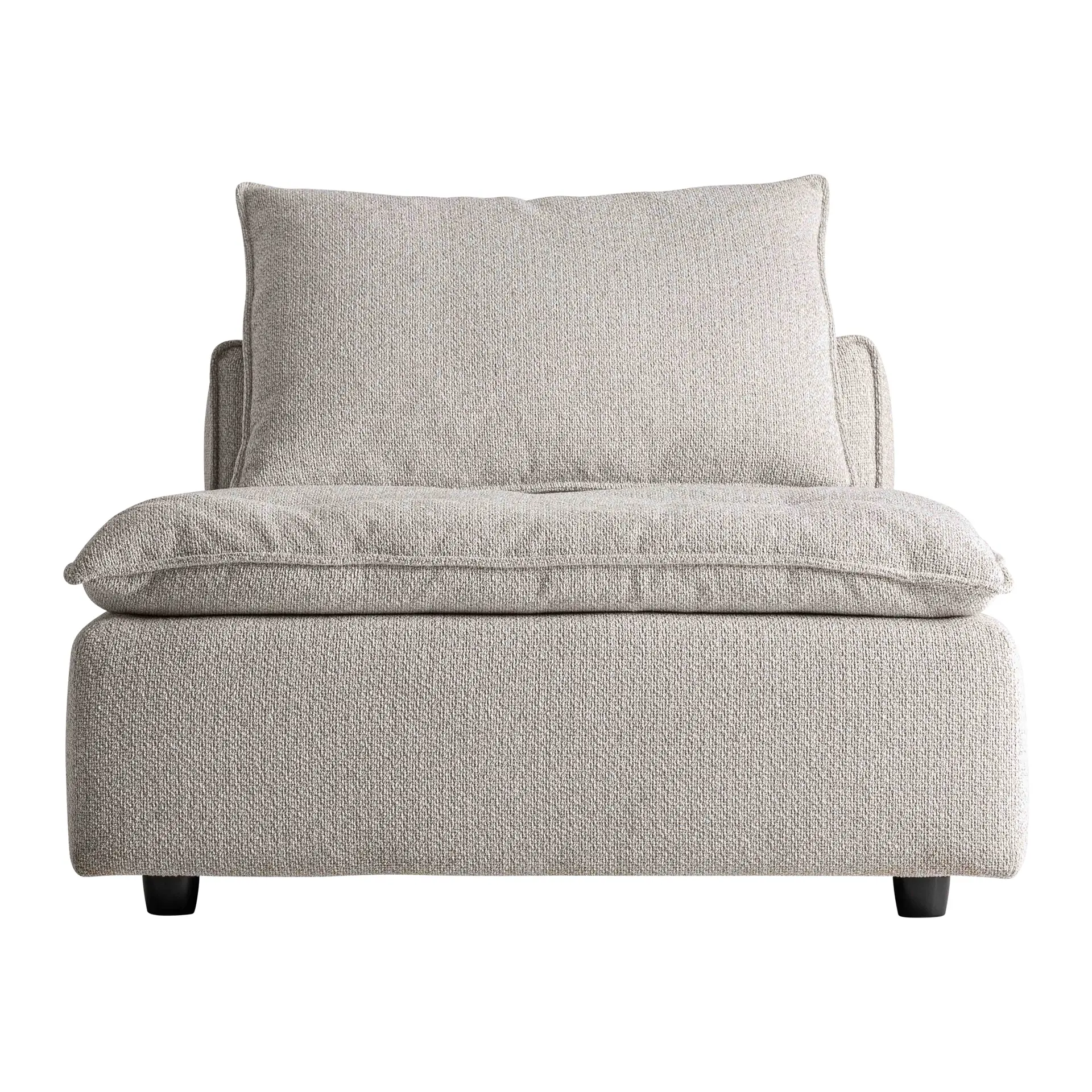 Living - Modul Canapea de Colt din Lemn de Larice și Poliester Alb-Crem, 120x100x41cm, VicalHome 38489 VicalHome 38489